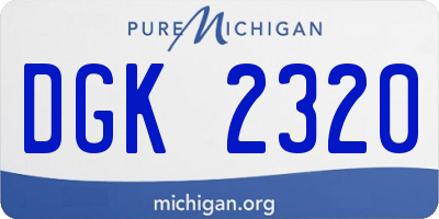 MI license plate DGK2320