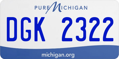 MI license plate DGK2322
