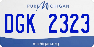 MI license plate DGK2323
