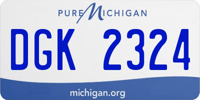 MI license plate DGK2324