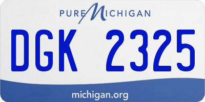 MI license plate DGK2325