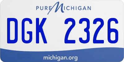 MI license plate DGK2326