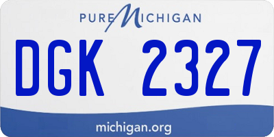 MI license plate DGK2327