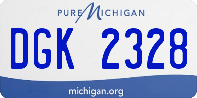 MI license plate DGK2328