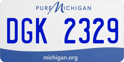 MI license plate DGK2329