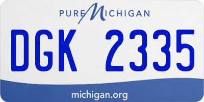 MI license plate DGK2335