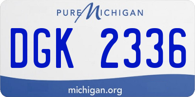 MI license plate DGK2336