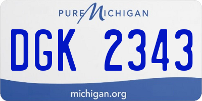 MI license plate DGK2343