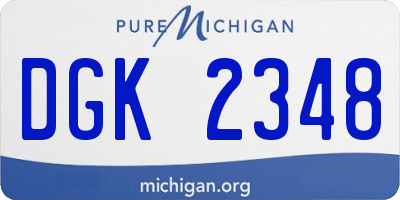 MI license plate DGK2348
