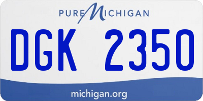 MI license plate DGK2350