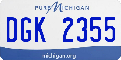 MI license plate DGK2355