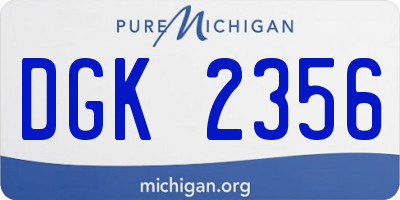 MI license plate DGK2356