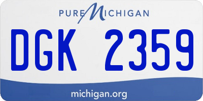 MI license plate DGK2359