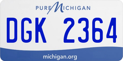 MI license plate DGK2364