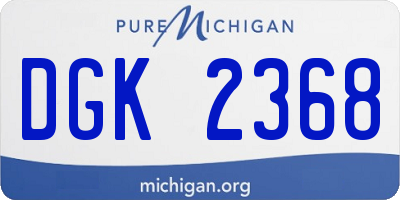MI license plate DGK2368