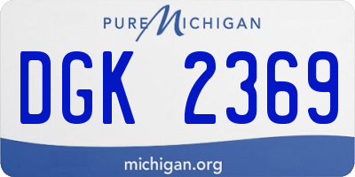 MI license plate DGK2369