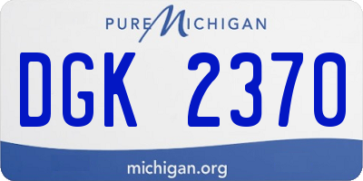 MI license plate DGK2370
