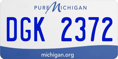 MI license plate DGK2372