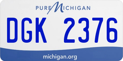 MI license plate DGK2376