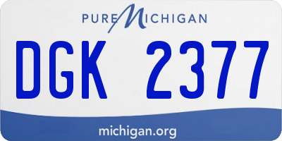 MI license plate DGK2377