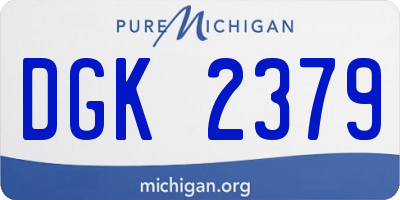 MI license plate DGK2379