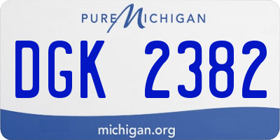 MI license plate DGK2382