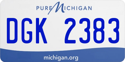 MI license plate DGK2383