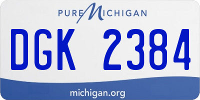 MI license plate DGK2384