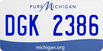 MI license plate DGK2386
