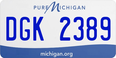 MI license plate DGK2389