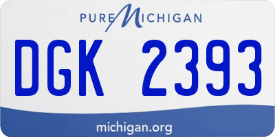 MI license plate DGK2393
