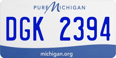 MI license plate DGK2394