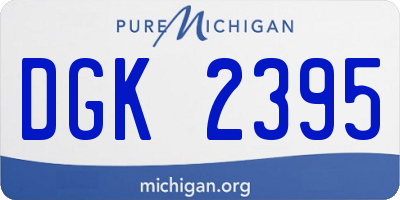MI license plate DGK2395