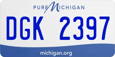 MI license plate DGK2397