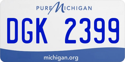 MI license plate DGK2399