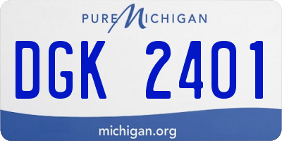 MI license plate DGK2401