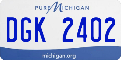 MI license plate DGK2402