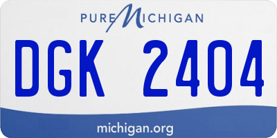 MI license plate DGK2404