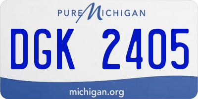 MI license plate DGK2405