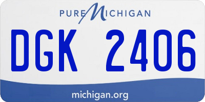 MI license plate DGK2406