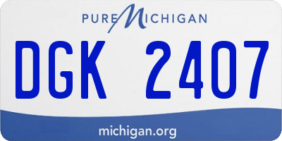 MI license plate DGK2407