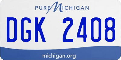 MI license plate DGK2408
