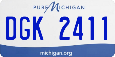 MI license plate DGK2411