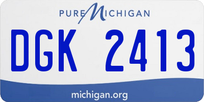 MI license plate DGK2413