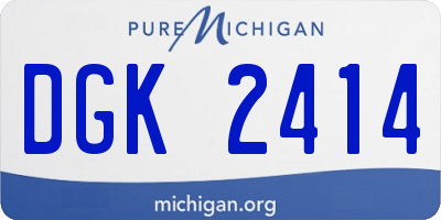 MI license plate DGK2414