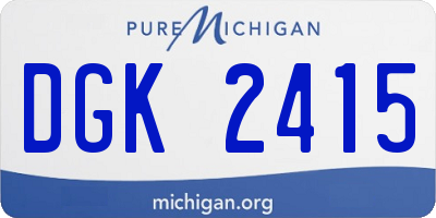MI license plate DGK2415