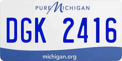 MI license plate DGK2416