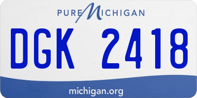 MI license plate DGK2418