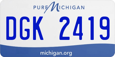 MI license plate DGK2419