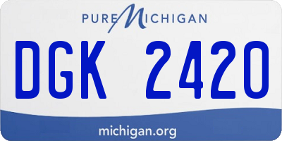 MI license plate DGK2420
